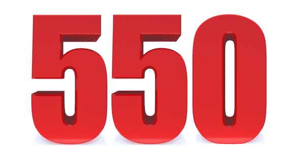 The AFOQT Contains 550 Questions - This is a 550 Numerical Decal