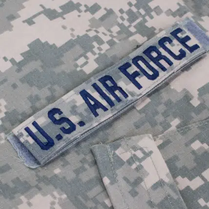 Image of United States Air Force Name Plate on Uniform